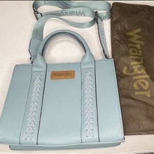 WRANGLER TOTE BAG TURQUOISE VEGAN LEATHER